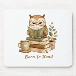 Geboren om schattig uilboek te lezen muismat