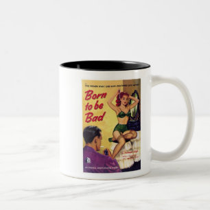 Geboren om slecht te zijn - KoffieMok Tweekleurige Koffiemok