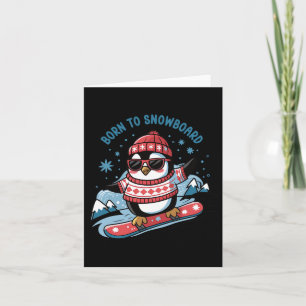 Geboren om snowboard Shirt Cool Penguin Snowboarde Kaart