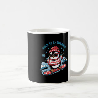 Geboren om snowboard Shirt Cool Penguin Snowboarde Koffiemok