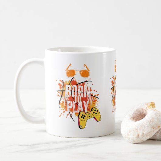 geboren om spelletjes te spelen koffiemok (Met donut)