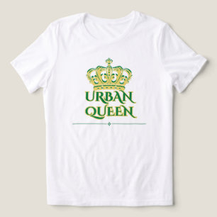 GEBOREN OM STADSKONINGIN Women's Wit Groen Tri-Blend Shirt