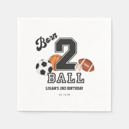 Geboren om te ballen sport thema jongen tweede ver servet