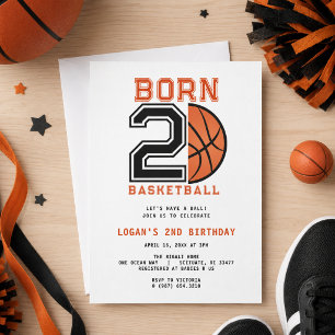 Geboren om te basketballen 2e verjaardagsfeestje kaart