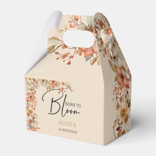 Geboren om te bloeien wilde boho bloemen kinderen  bedankdoosjes (Achterkant)