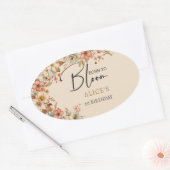 Geboren om te bloeien wilde boho bloemen kinderen  ovale sticker (Envelop)