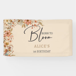 Geboren om te bloeien wilde boho bloemen kinderen  spandoek