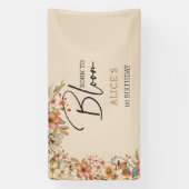 Geboren om te bloeien wilde boho bloemen kinderen  spandoek (Verticaal)