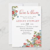 Geboren om te bloeien Wildflower Baby shower Kaart (Voorkant)