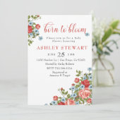 Geboren om te bloeien Wildflower Baby shower Kaart (Staand voorkant)