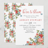 Geboren om te bloeien Wildflower Baby shower Kaart (Voorkant / Achterkant)