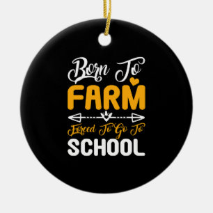 Geboren om te boeren, gedwongen om naar school te keramisch ornament