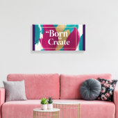 Geboren om te creëren 2 canvas afdruk (Insitu (Woonkamer))