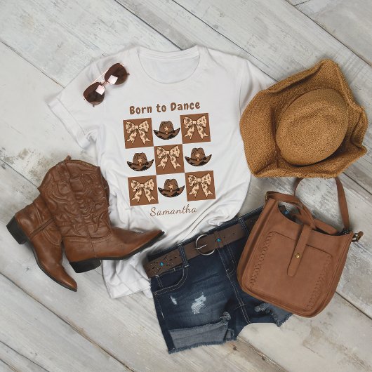 Geboren om te dansen Block Style Petten Bows T-shi T-shirt