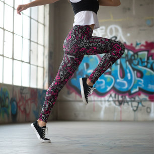 Geboren om te Dansen Roze/Wit ID277 Leggings