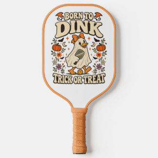 Geboren om te Dink – Enge Trick or Treat Halloween Pickleball Paddle