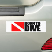 geboren om te duiken bumpersticker (Op auto)