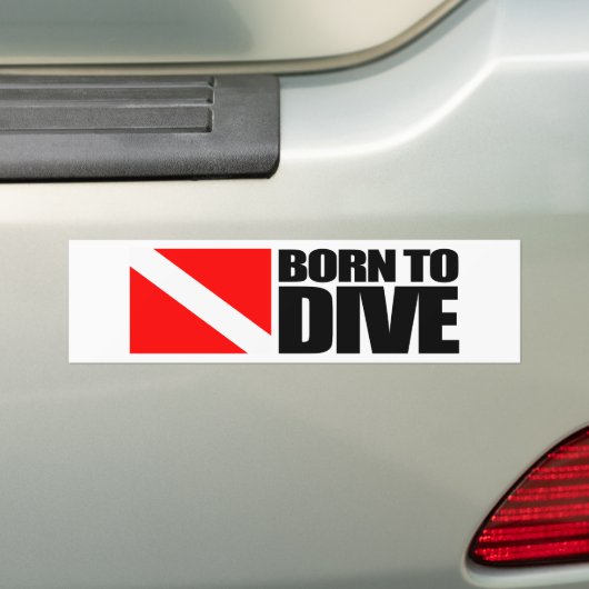 geboren om te duiken bumpersticker (Op auto)