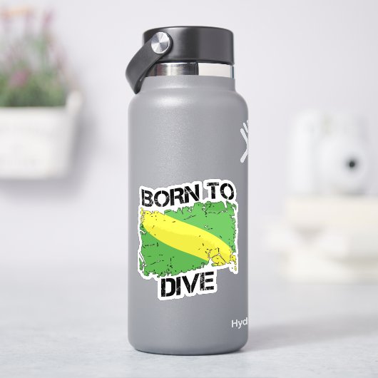 Geboren om te duiken Nitrox Flag Sticker (HydroFlask)