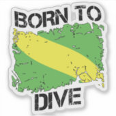 Geboren om te duiken Nitrox Flag Sticker (Voorkant)