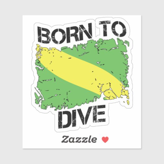 Geboren om te duiken Nitrox Flag Sticker (Vel)
