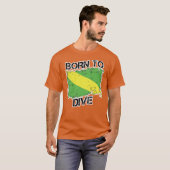 Geboren om te duiken Nitrox-vlag T-shirt (Voorkant volledig)
