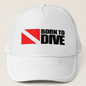 geboren om te duiken trucker pet (Voorkant)