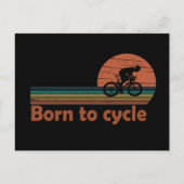  geboren om te fietsen feestdagenkaart (Voorkant)