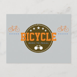 geboren om te fietsen fiets-thema briefkaart