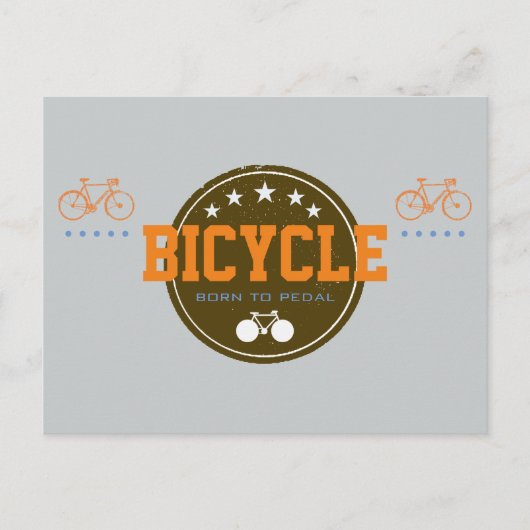 geboren om te fietsen fiets-thema briefkaart (Voorkant)