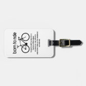 Geboren om te fietsen gedwongen om te werken bagagelabel (Voorkant horizontaal)