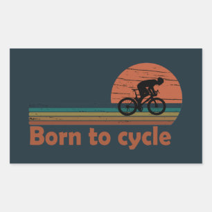 Geboren om te fietsen - MTB Mountainbiken Grappig  Rechthoekige Sticker