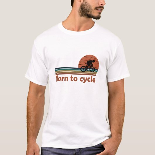 Geboren om te fietsen - MTB Mountainbiken Grappig  T-shirt (Voorkant)