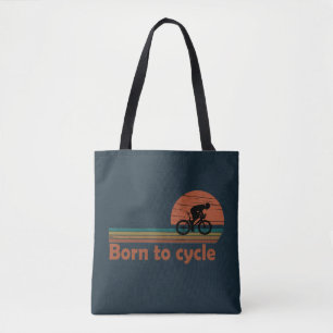 Geboren om te fietsen - MTB Mountainbiken Grappig Tote Bag