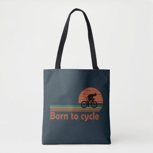 Geboren om te fietsen - MTB Mountainbiken Grappig Tote Bag (Voorkant)