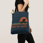 Geboren om te fietsen - MTB Mountainbiken Grappig Tote Bag (Dichtbij)
