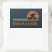  geboren om te fietsen rechthoekige sticker (Tas)