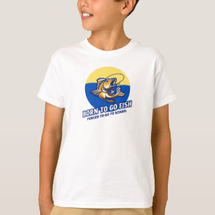 Geboren om te gaan Vis speels plezier vissen T-shirt