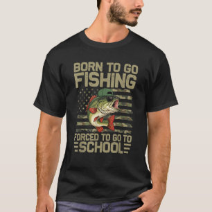 Geboren Om Te Gaan Vissen Baars Vis Grappige Visse T-shirt