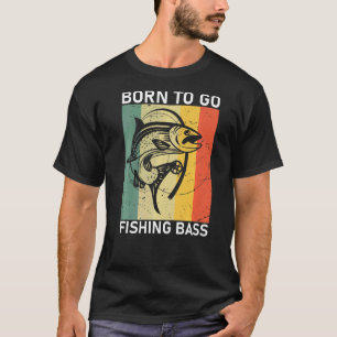 Geboren om te gaan vissen Baars Vis Visser Jongens T-shirt