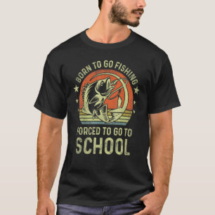 Geboren om te gaan vissen Baars Vis Visser Jongens T-shirt