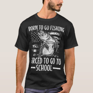 Geboren om te gaan Vissen Bass Fish Fisherman Boy  T-shirt