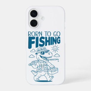 Geboren om te gaan vissen - Cool Fish Dino T-rex L iPhone 16 Hoesje