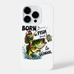 Geboren om te gaan vissen Gedwongen om naar school Case-Mate iPhone 14 Pro Hoesje