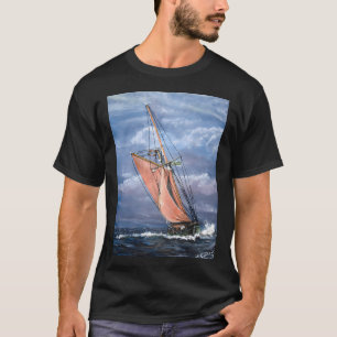Geboren om te gaan vissen Gedwongen om naar school T-shirt