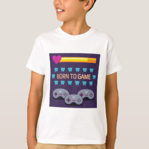 Geboren om te gamen - Retro 8-Bit Pixel Art T-Shir T-shirt