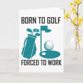 Geboren om te golfen kaart (Gele Bloem)