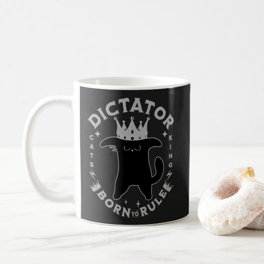 Geboren om te heersen | Grappig kat ontwerp Koffiemok (Met donut)