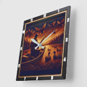 Geboren om te jagen Sunrise Duck Hunter Vierkante Klok (Hoek)