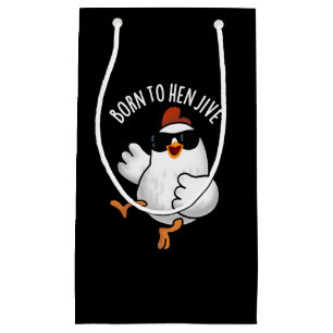 Geboren om te Jive Funny Chicken Pun Dark BG Klein Cadeauzakje